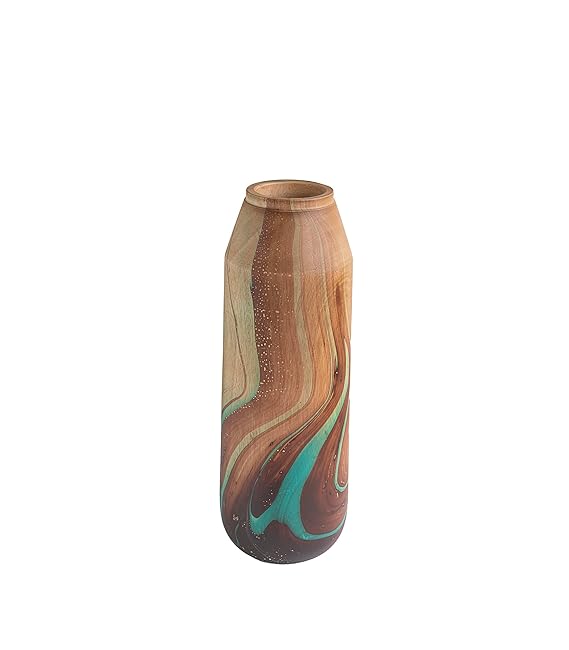 Luxury tall brown teak vase