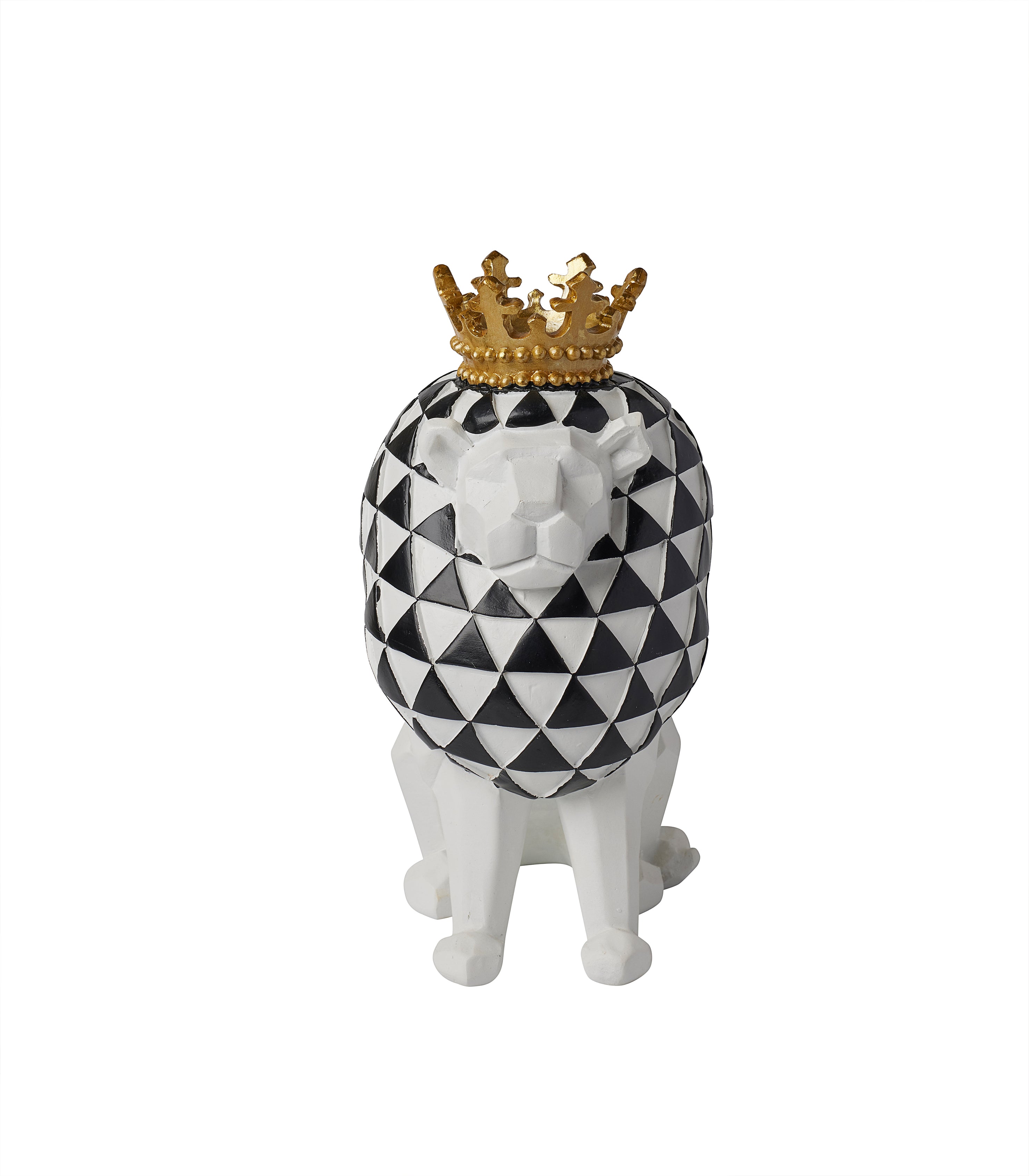 Checkered Lion Sculpture