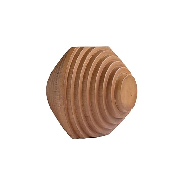 Premium textured teak vase detail