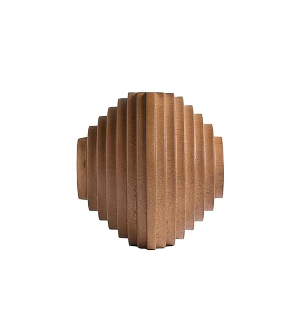 Premium textured teak vase detail