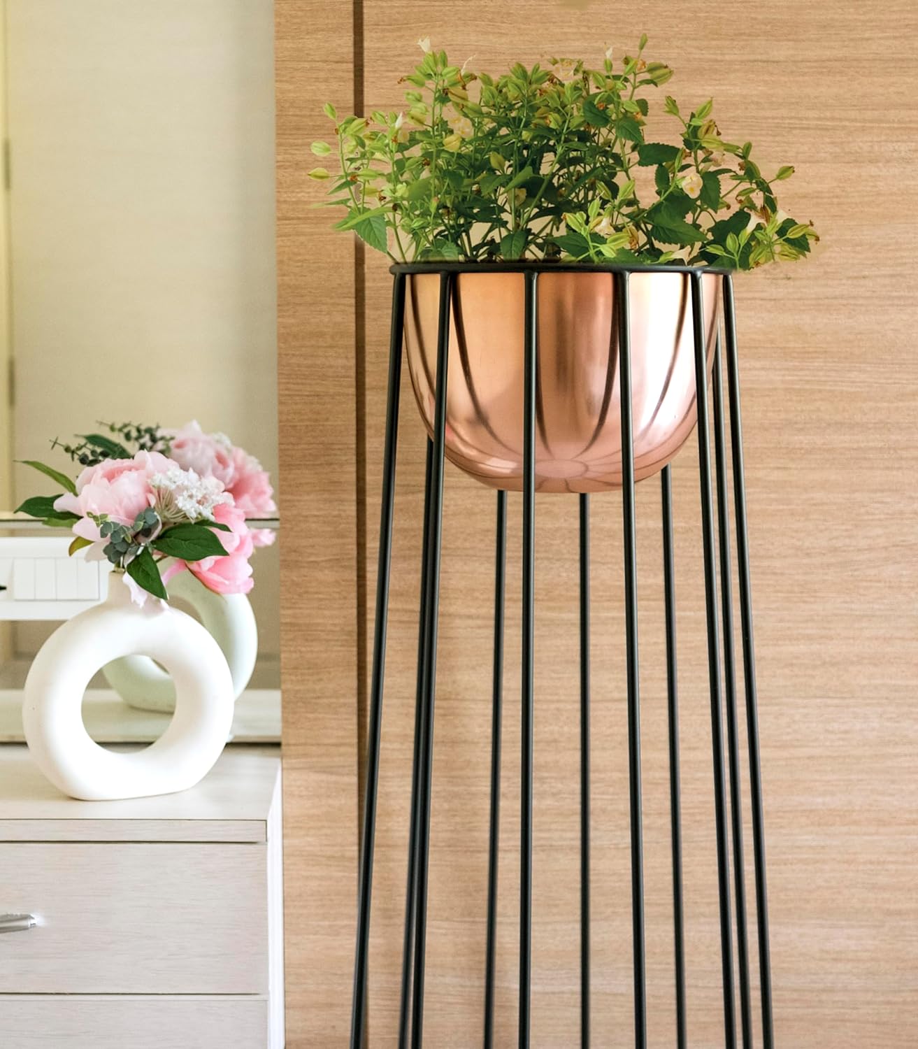 Premium satin sloped planter set