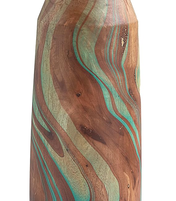 Luxury compact teak decor vase